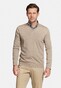 Thomas Maine Merino Wool V-Neck Single Knit Pullover Light Beige Melange