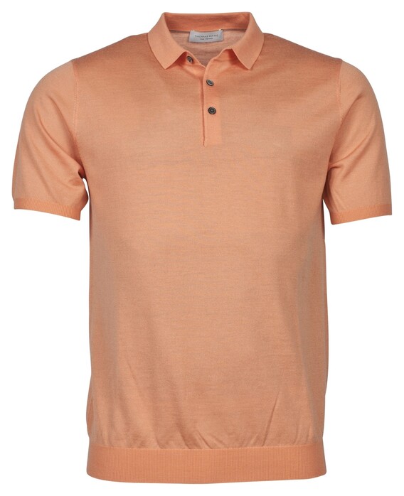 Thomas Maine Polo Pullover Short Sleeve Single Knit Bright Orange