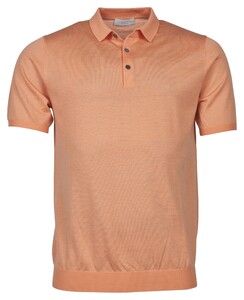 Thomas Maine Polo Pullover Short Sleeve Single Knit Trui Bright Orange