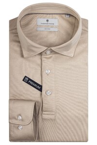 Thomas Maine Premium Supima Cotton Interlock Long Sleeve Poloshirt Kitt