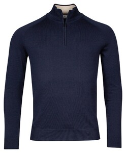 Thomas Maine Pullover Half Zip Double Knit Inner Cotton Layer Navy