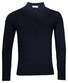 Thomas Maine Pullover Half Zip Polo Collar Single Knit Merino Blend Navy