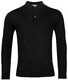 Thomas Maine Pullover Polo Collar Buttons Single Knit Black