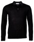 Thomas Maine Pullover Polo Collar Buttons Single Knit Merino Black