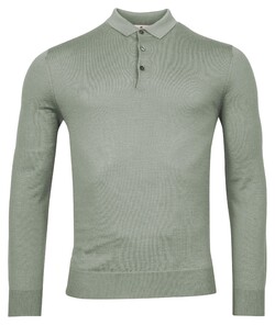 Thomas Maine Pullover Polo Collar Buttons Single Knit Soft Green