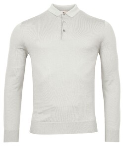 Thomas Maine Pullover Polo Collar Buttons Single Knit Trui Ecru