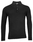Thomas Maine Pullover Polo Collar Single Knit Merino Elastan Black