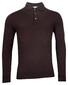 Thomas Maine Pullover Polo Collar Single Knit Merino Elastan Dark Brown Melange