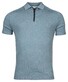 Thomas Maine Pullover Polo Half Zip Short Sleeve Single & Rib Knit Poloshirt Greyblue