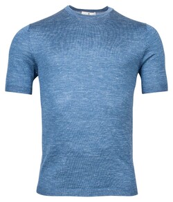 Thomas Maine Pullover Shirt Short Sleeve Single Knit Crew Neck Faux Uni T-Shirt Blauw