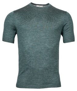 Thomas Maine Pullover Shirt Short Sleeve Single Knit Crew Neck Faux Uni T-Shirt Green