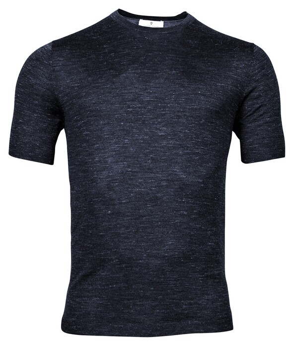 Thomas Maine Pullover Shirt Short Sleeve Single Knit Crew Neck Faux Uni T-Shirt Navy