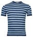 Thomas Maine Pullover Shirt Single Knit Crew Neck Yarn Dyed Stripes T-Shirt Dark Petrol