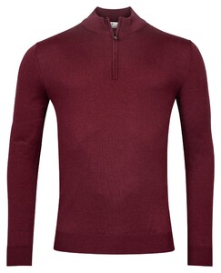 Thomas Maine Pullover Shirt Style Zip Merino Single Knit Bordeaux
