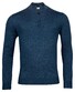 Thomas Maine Pullover Shirt Style Zip Merino Single Knit Dark Petrol