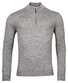 Thomas Maine Pullover Shirt Style Zip Merino Single Knit Mid Grey Melange