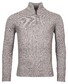 Thomas Maine Pullover Shirt Style Zip Rib & Single Knit Mid Grey Melange