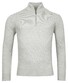 Thomas Maine Pullover Shirt Style Zip Rib & Single Knit Silver Grey