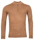 Thomas Maine Pullover Shirt Style Zip Single Knit Caramel Melange
