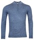 Thomas Maine Pullover Shirt Style Zip Single Knit Jeans Blue Melange