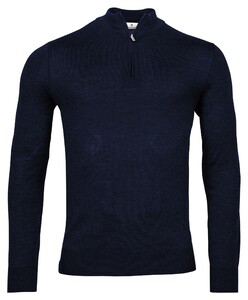 Thomas Maine Pullover Shirt Style Zip Single Knit Pullover Navy