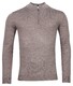 Thomas Maine Pullover Shirt Style Zip Single Knit Taupe Melange