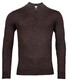 Thomas Maine Pullover Shirt Style Zip Single Knit Trui Donker Bruin