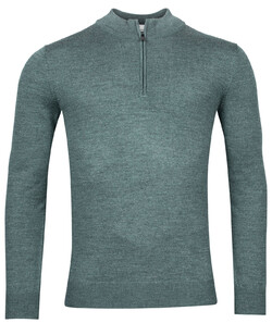 Thomas Maine Pullover Shirt Style Zip Single Knit Trui Groen