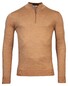 Thomas Maine Pullover Shirt Style Zip Single Knit Trui Licht Camel Melange