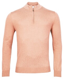 Thomas Maine Pullover Shirt Style Zip Single Knit Trui Soft Coral