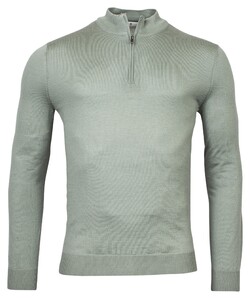 Thomas Maine Pullover Shirt Style Zip Single Knit Trui Soft Groen