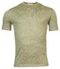 Thomas Maine Pullover Short Sleeve Crew Neck Single Knit Merino Silk Linen Soft Green Melange