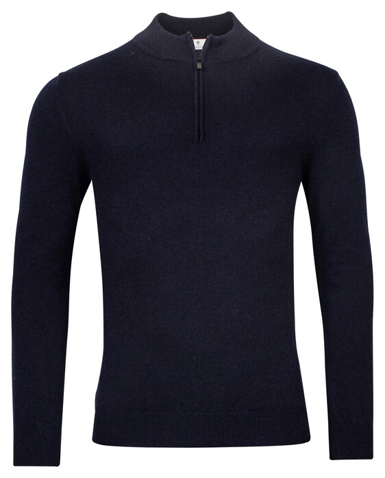 Thomas Maine Pullover Zip Single Knit Cashmere Navy