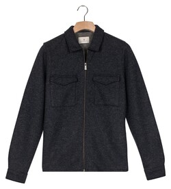 Thomas Maine Reva Knitted Overshirt Double Face Blue
