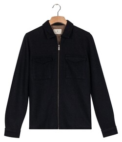 Thomas Maine Reva Knitted Overshirt Double Face Navy