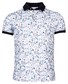 Thomas Maine Rib Collar Flower Pattern Poloshirt White-Multi