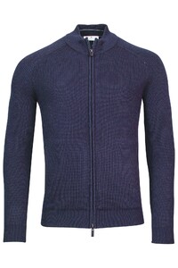 Thomas Maine Ribbed Cardigan Zip Dark Jeans Melange