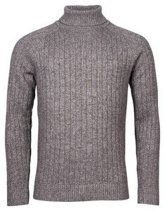 Thomas Maine Roll Neck Cable Structure Pullover Dark Gray