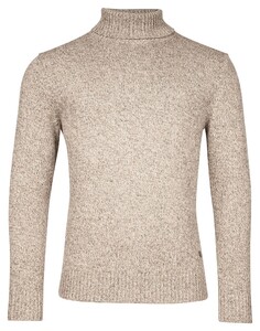 Thomas Maine Rollneck Pullover Single Knit New England Twill Trui Grijsbeige