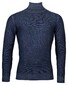 Thomas Maine Rollneck Structure Knit Mercerized Merino Pullover Jeans Blue