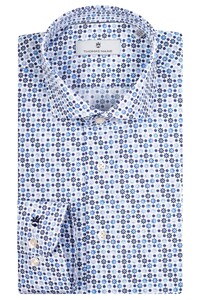 Thomas Maine Roma Allover Small Floral Pattern Modern Kent Overhemd Blauw