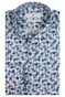 Thomas Maine Roma Modern Kent Abstract Flower Pattern Overhemd Blauw-Zand