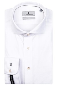 Thomas Maine Roma Modern Kent Cotton Pique Shirt White