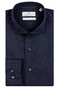 Thomas Maine Roma Modern Kent Herringbone Flannel Tencel Shirt Navy