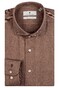 Thomas Maine Roma Modern Kent Herringbone Flannel Tencel Shirt Tabac
