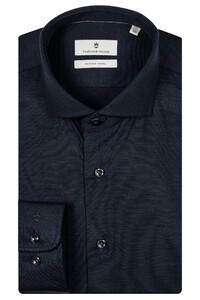 Thomas Maine Roma Modern Kent Jersey Merino Overhemd Indigo