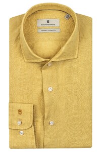 Thomas Maine Roma Modern Kent Linen by Albini Shirt Yellow