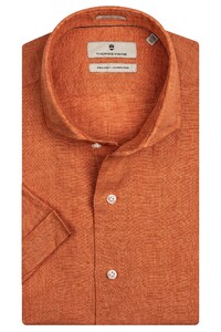 Thomas Maine Roma Modern Kent Linen Delave by Albini Shirt Fine Orange