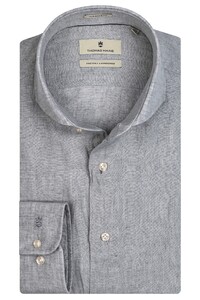 Thomas Maine Roma Modern Kent Linen Delave by Albini Shirt Soft Grey