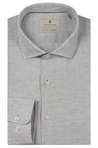 Thomas Maine Roma Modern Kent Linen Délavé Shirt Soft Grey